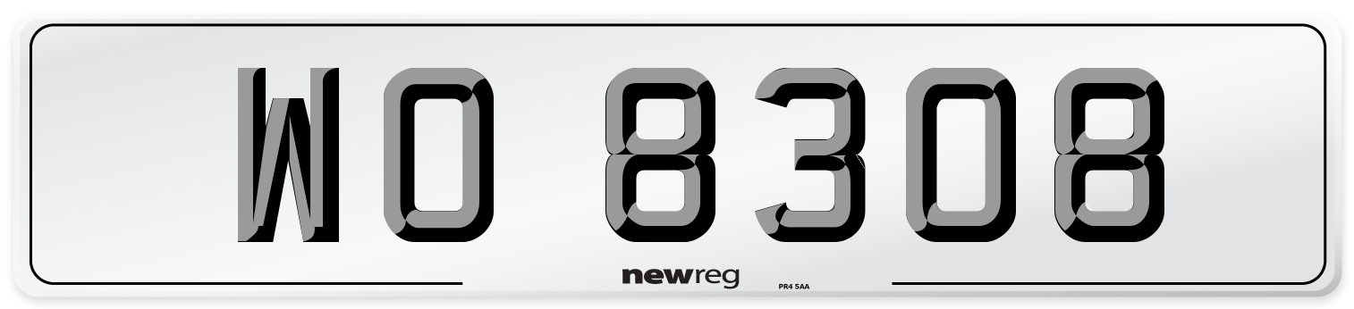 WO 8308 Number Plate from New Reg